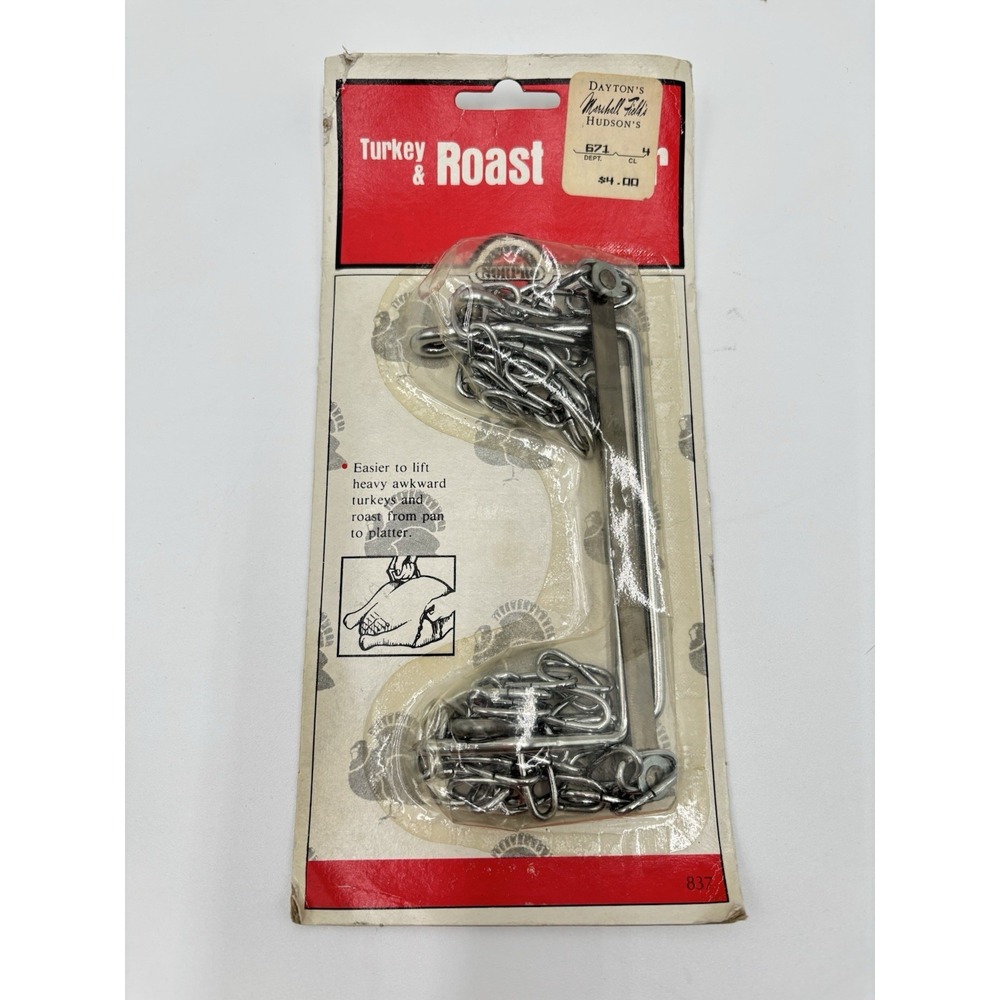 Vintage NORPRO Turkey & Roast Lifter Chain Rack Marshall‎ Field's Hudson's